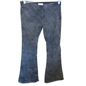 Altar'd State velvet blue corduroy pants pull on Sz‎ L  wide leg EUC